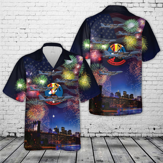 US Air Force Boeing B-52H Stratofortress 60-0026 MT 23d Bomb Squadron (23 BS) Bomber Barons, 4th Of July Hawaiian Shirt