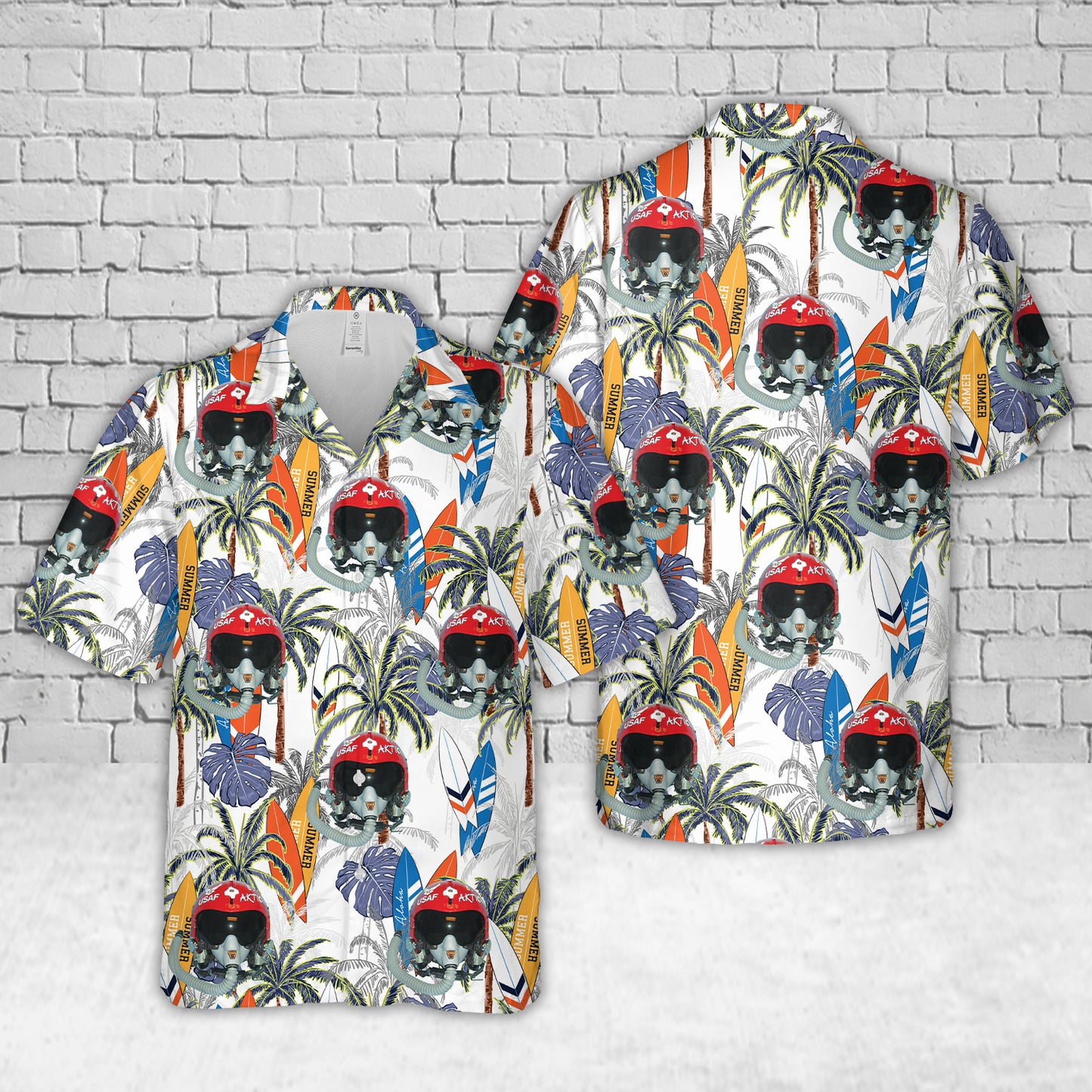 US Air Force The Fabulous Thunderbirds Helmet Hawaiian Shirt