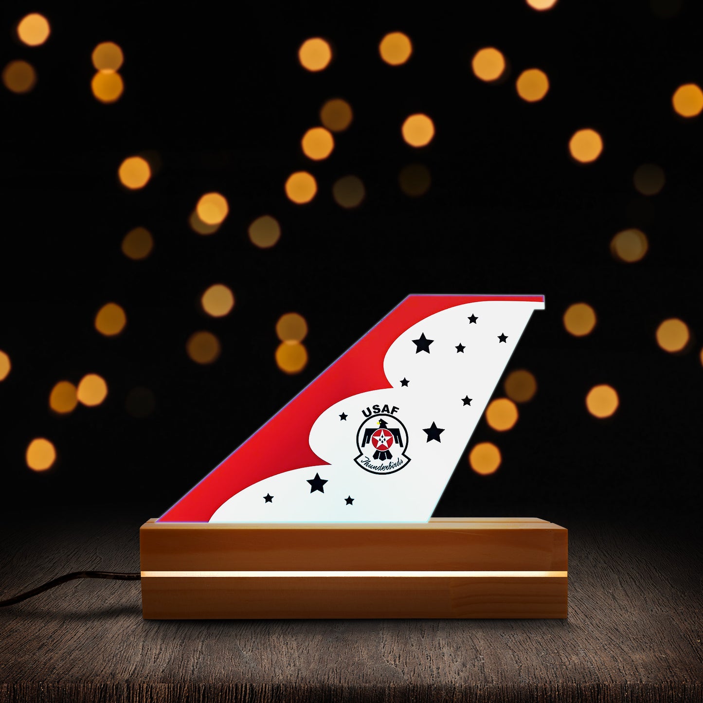 US Air Force Thunderbirds F-16 Tail Custom Shape Photo Night Light