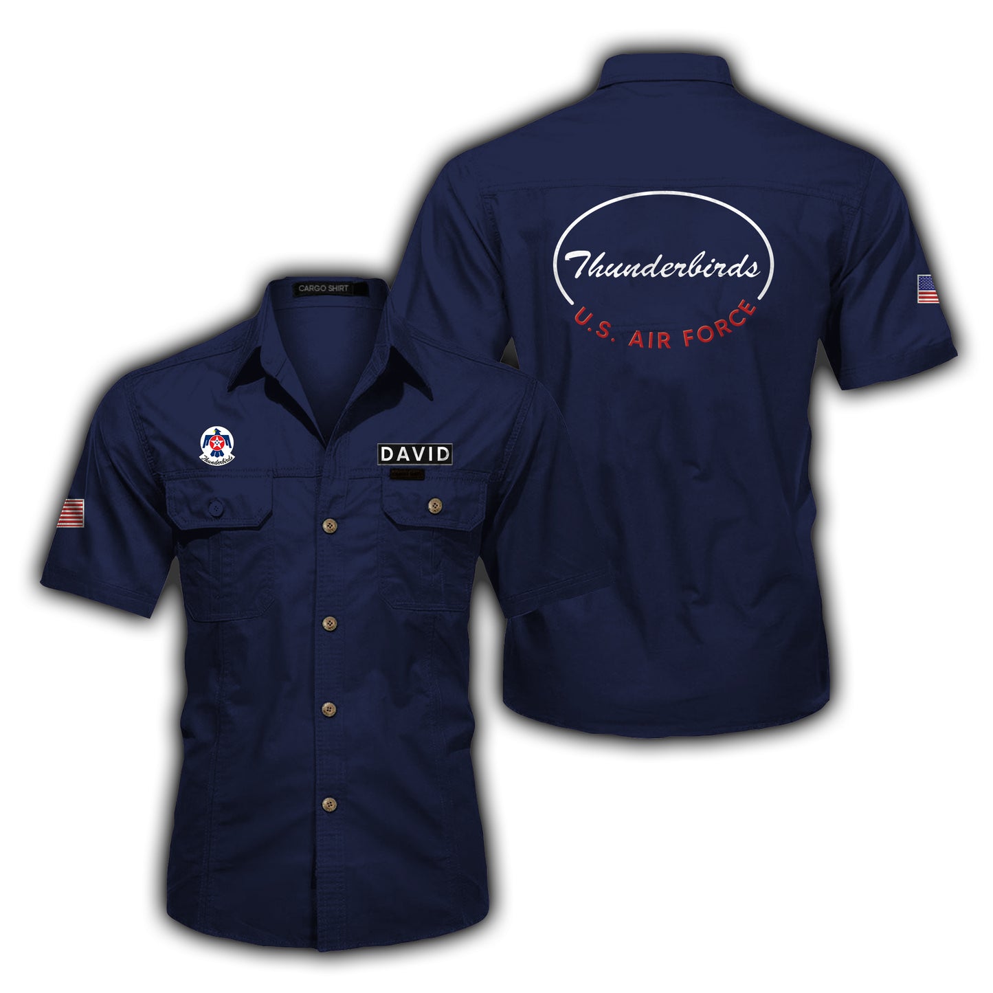 US Air Force Thunderbirds, 4th Of July Cotton Cargo Shirt