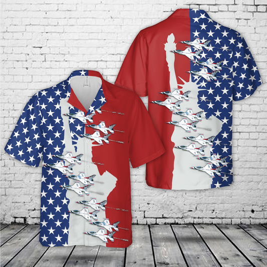 US Air Force Thunderbirds, 4th Of July Hawaiian Shirt