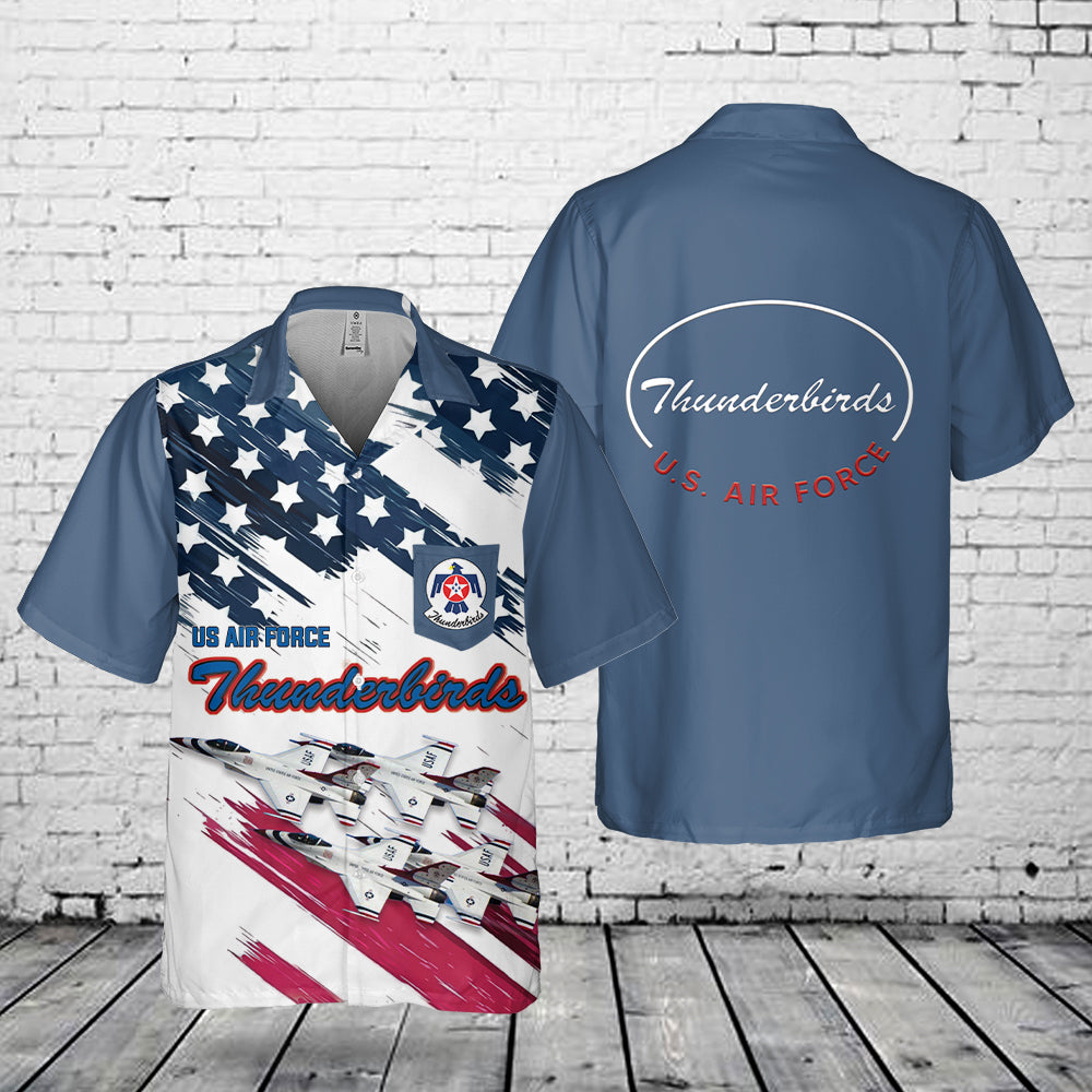 US Air Force Thunderbirds, 4th Of July Pocket Hawaiian Shirt
