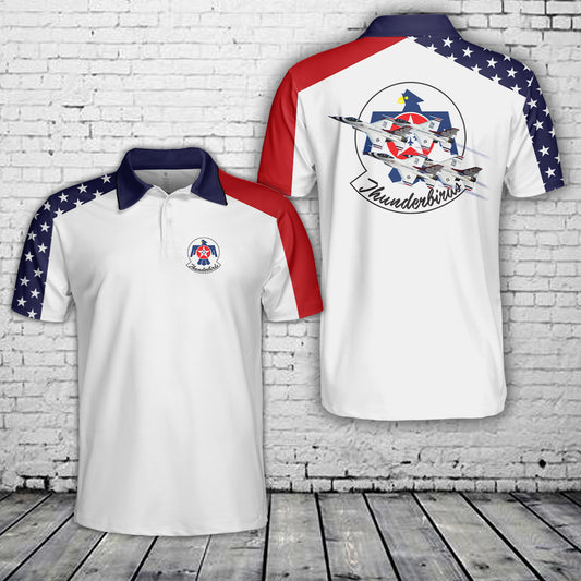 US Air Force Thunderbirds, Red White And Blue Polo Shirt