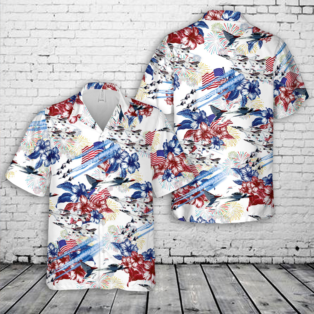 US Air Force Thunderbirds, Red White And Blue, 4th Of July Hawaiian Shirt