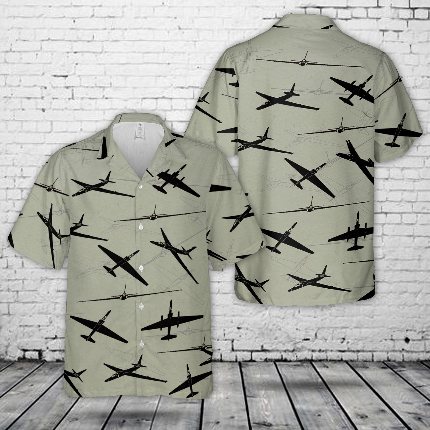 US Air Force U-2S Dragon Lady Silhouette Hawaiian Shirt