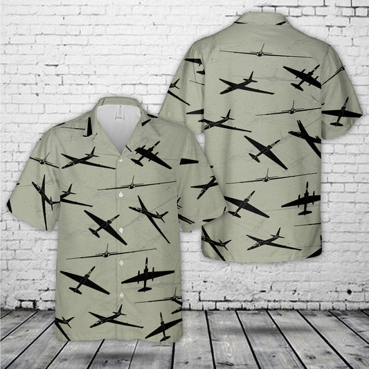 US Air Force U-2S Dragon Lady Silhouette Hawaiian Shirt