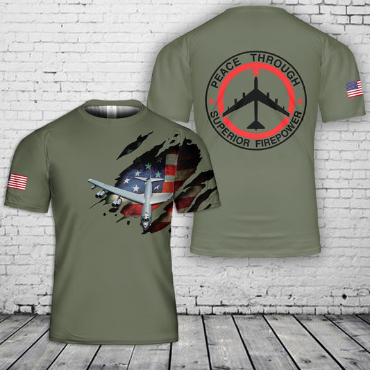 US Air force Boeing B-52 Stratofortress 3D T-Shirt