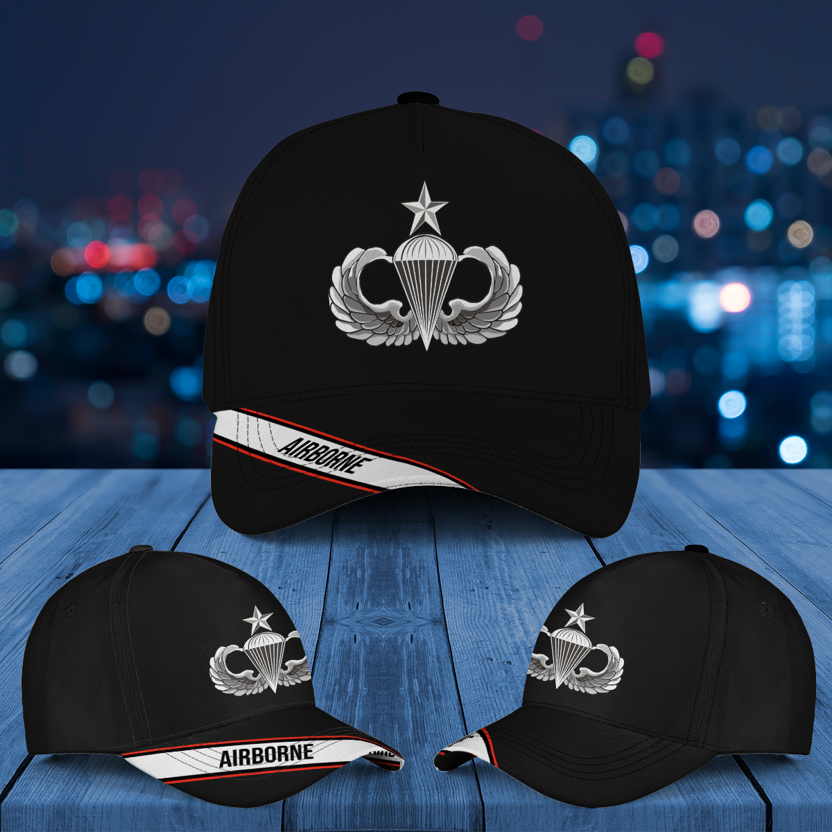 US Airborne Senior Parachutist Badge Baseball Cap