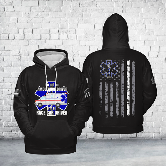 US Ambulance Race Car Driver Hoodie 3D