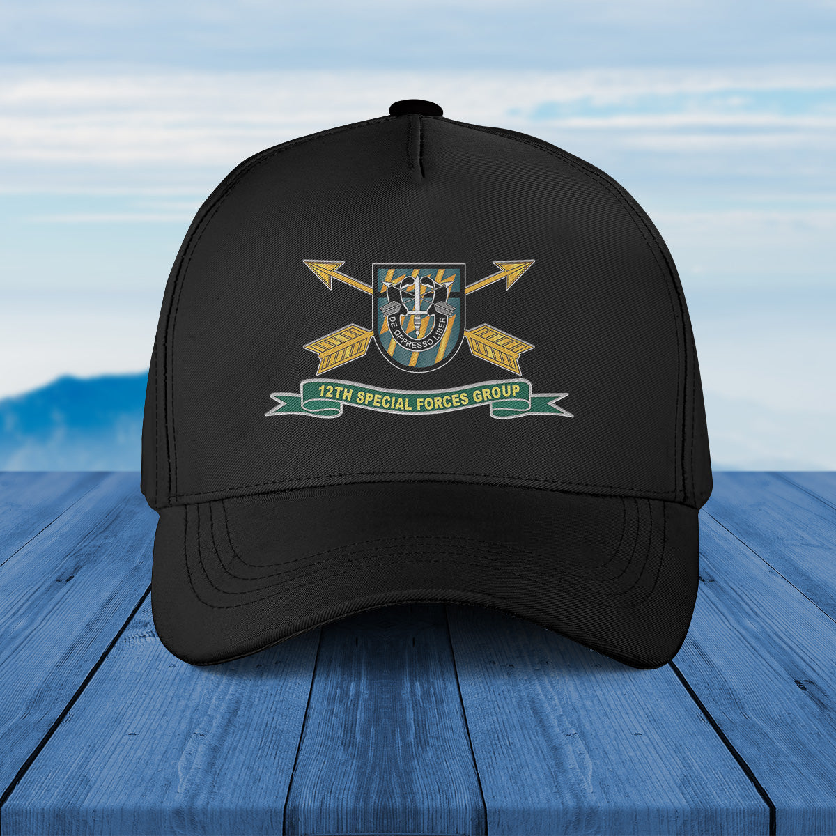 US Army - 12th Special Forces Group - Flash w Br - Ribbon Baseball Cap
