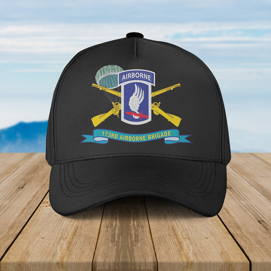 US Army - 173rd Airborne Brigade with Jumper - SSI w INF Br Baseball Cap