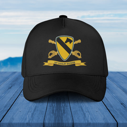 US Army - 1st Cavalry Division - SSI w Br - Ribbon Baseball Cap