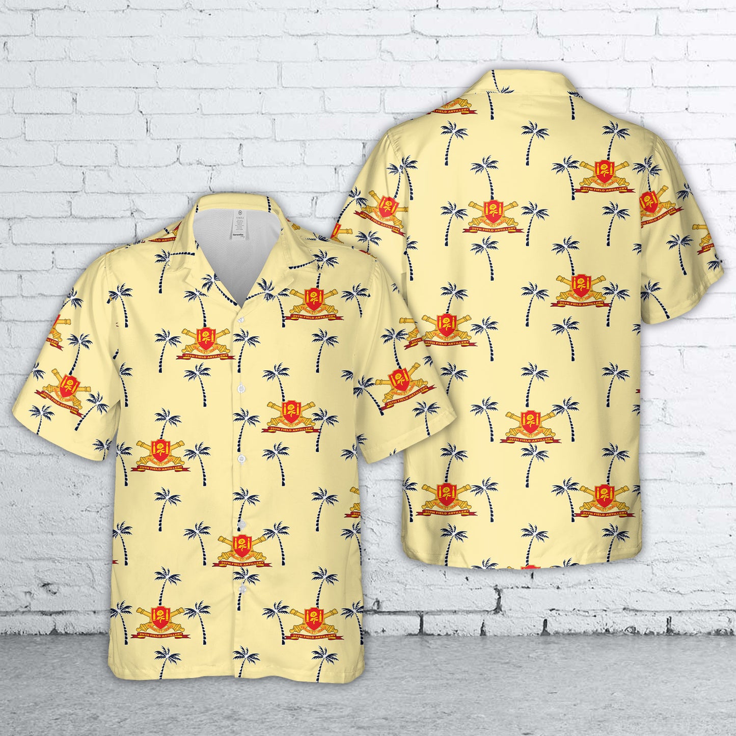 US Army - 29th Field Artillery w Br - Ribbon Hawaiian Shirt