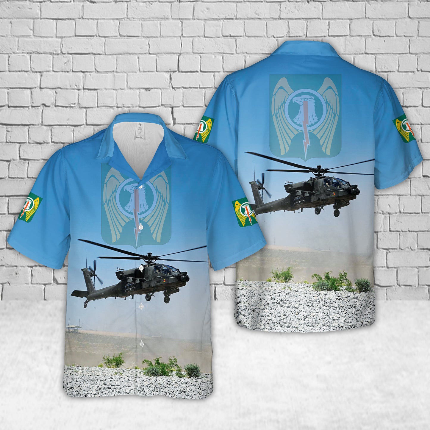 US Army 1-501st Attack Reconnaissance Battalion "Iron Dragons" AH-64E Apache Hawaiian Shirt