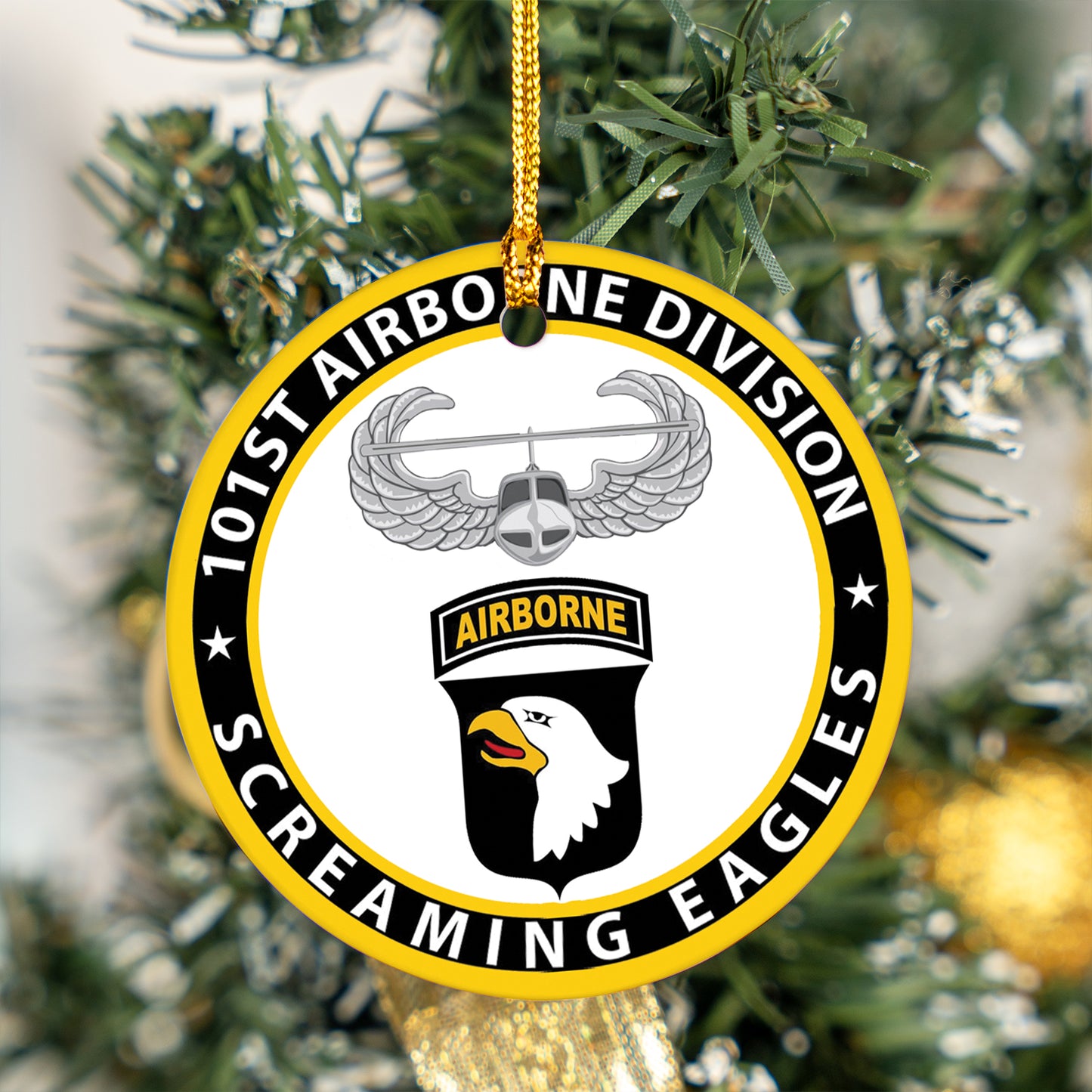 US Army 101st Airborne Ceramic Ornament