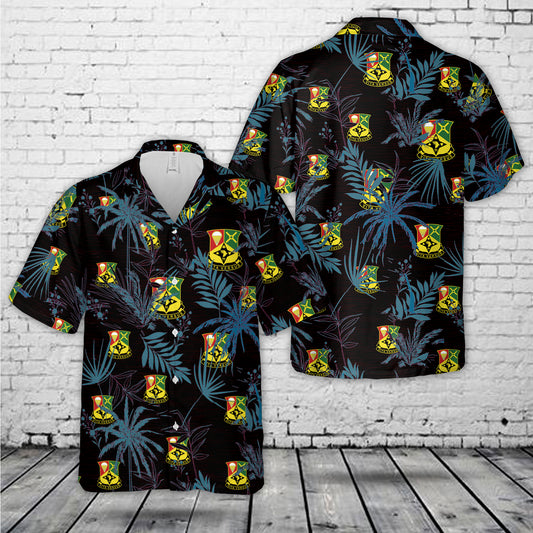 US Army 101st Airborne Division Sustainment Brigade Unit Crest Hawaiian Shirt