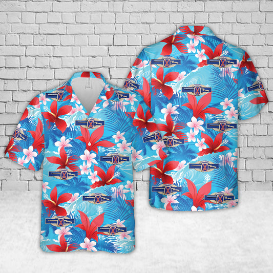 US Army 10th Mountain Combat Infantry Badge Army Patch CIB Hawaiian Shirt