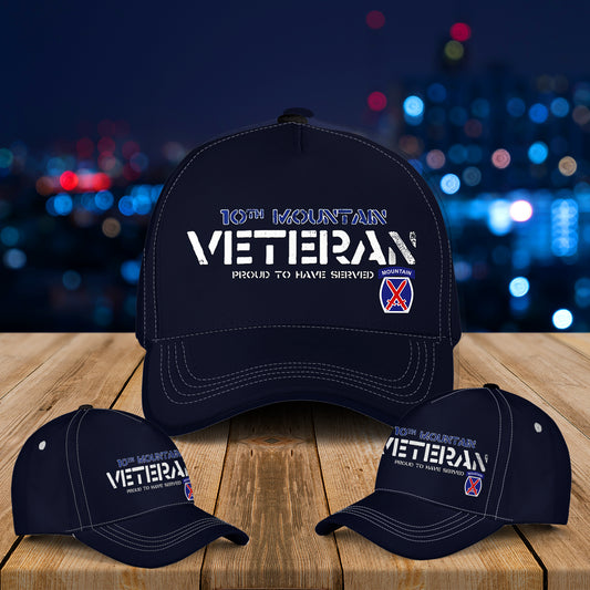 US Army 10th Mountain Division Veteran Baseball Cap