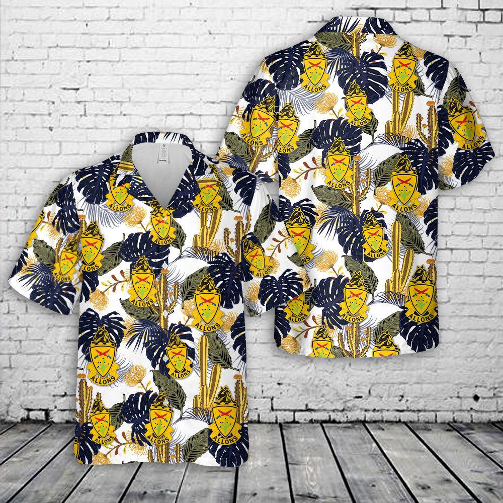 US Army 11th Armored Cavalry Regiment 11th ACR "Allons" Hawaiian Shirt