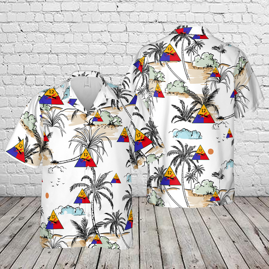 US Army 12th Armored Division Hawaiian Shirt