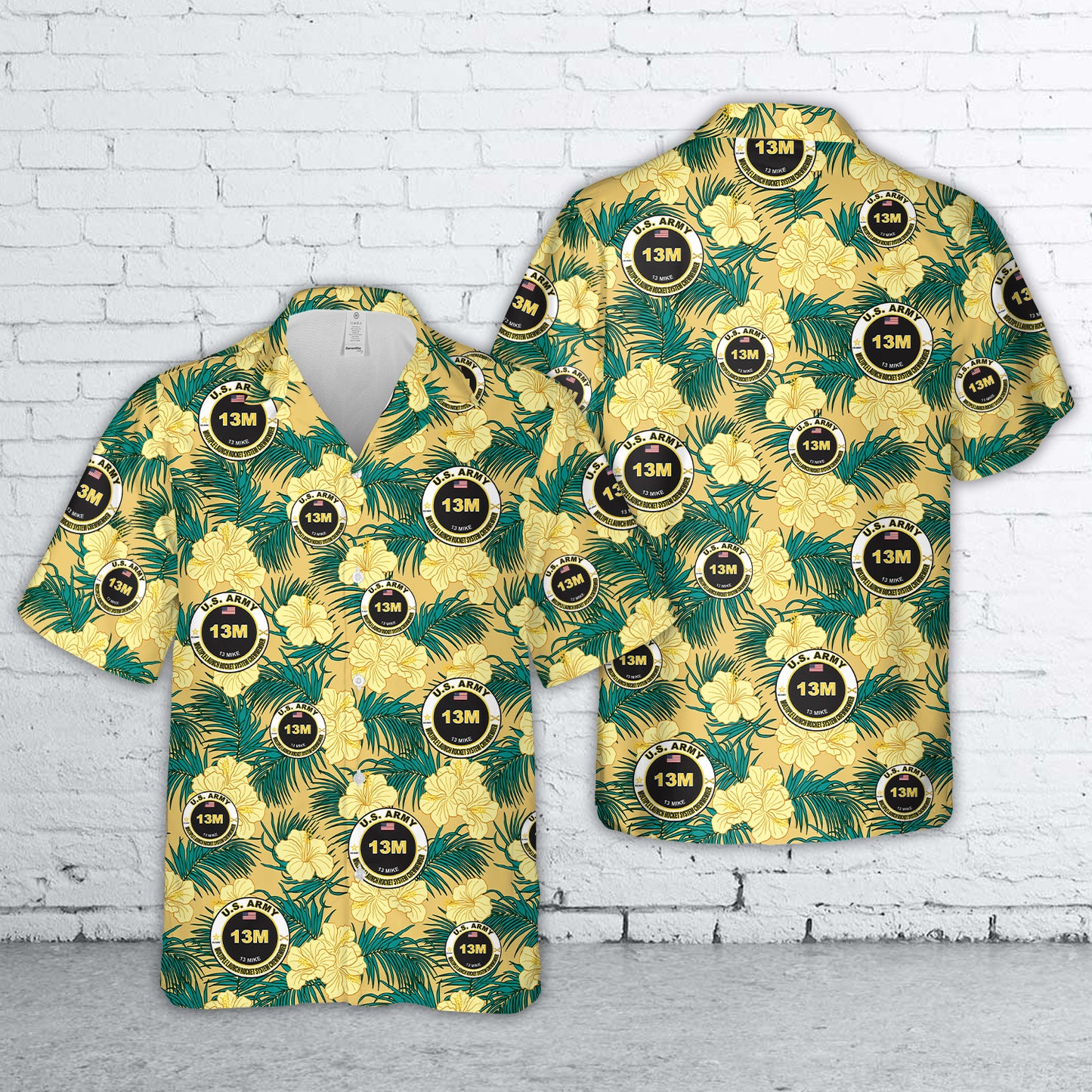 US Army 13M Multiple Launch Rocket System Crewmember MOS Hawaiian Shirt