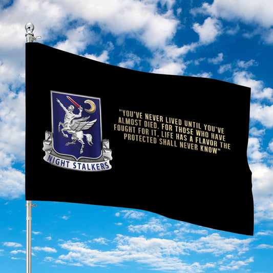 US Army 160 SOAR Night Stalkers "You have never lived" House Flag