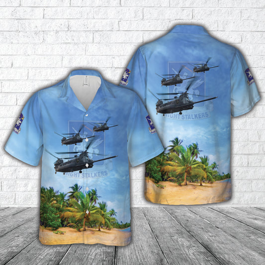 US Army 160th Night Stalkers Soar Special Operations Aviation Chinook Dark Horse Helicopter MH-47E Chinook Hawaiian Shirt