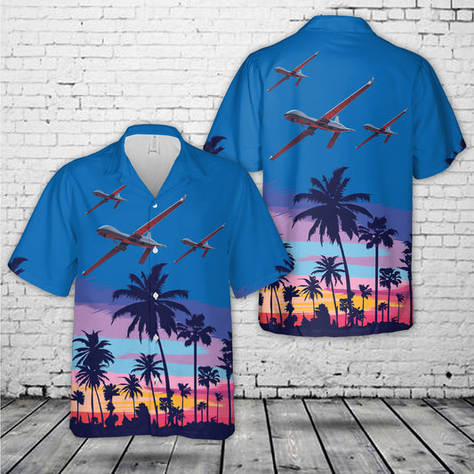 US Army 160th Special Operations Aviation Regiment (Airborne) MQ-1C Gray Eagle Hawaiian Shirt
