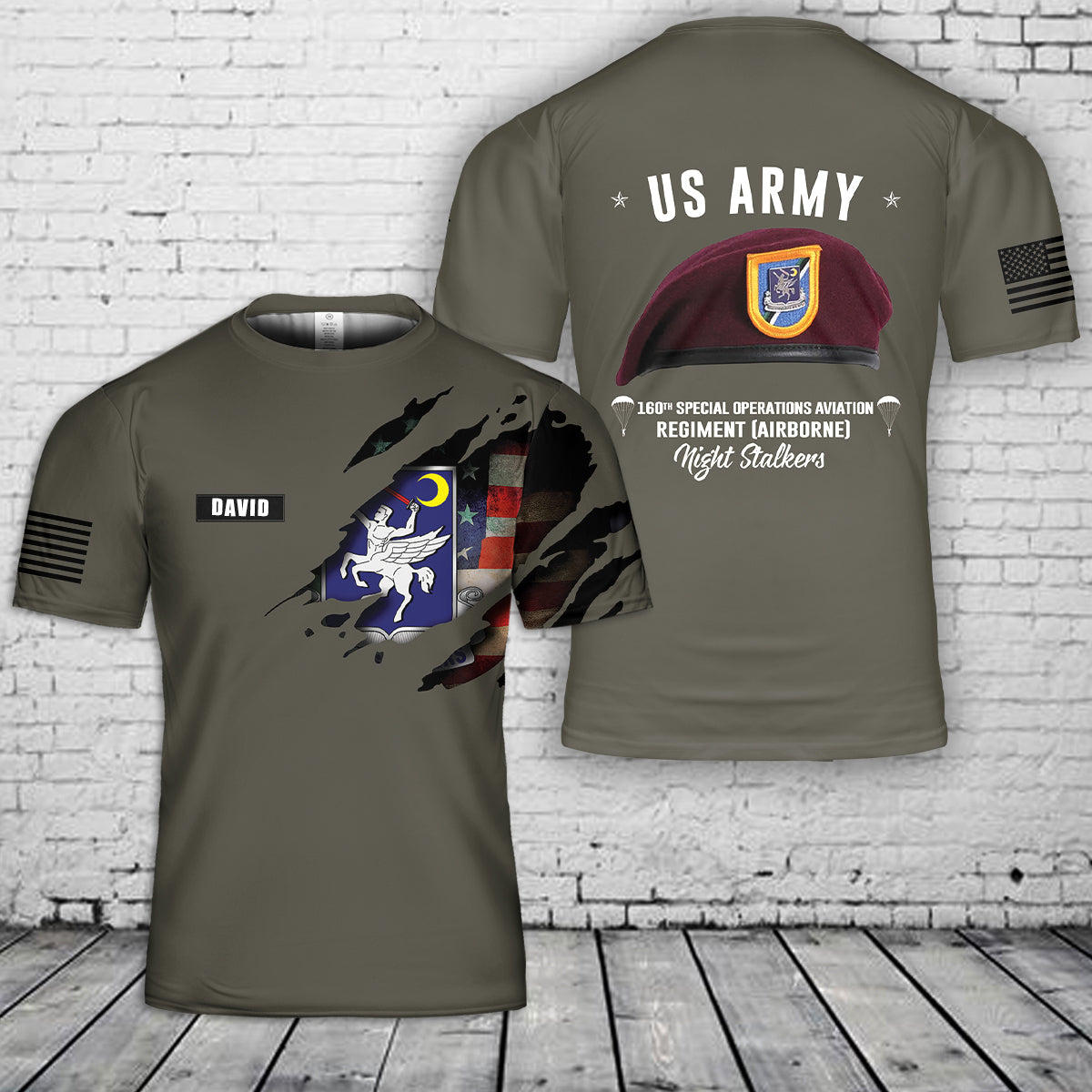 US Army 160th Special Operations Aviation Regiment (Airborne) Night Stalkers 3D T-Shirt
