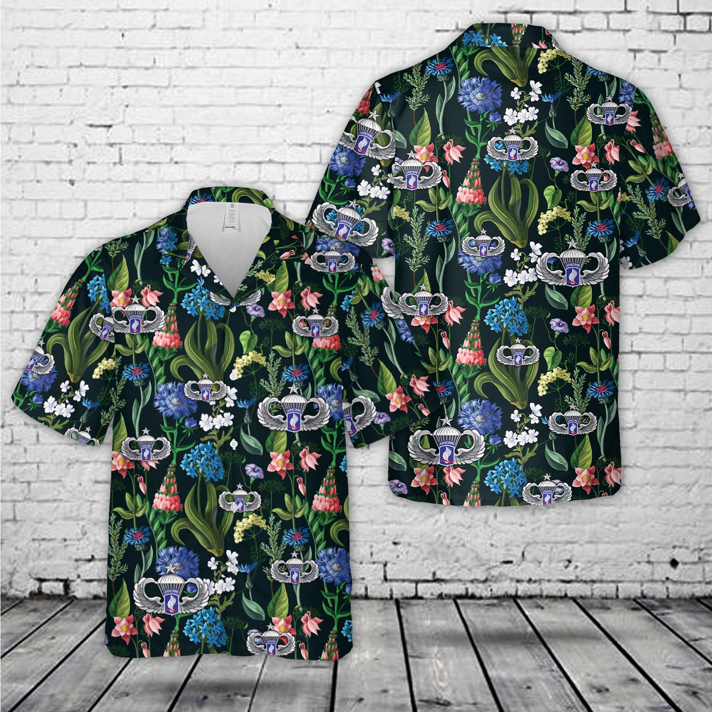 US Army 173rd Airborne Brigade Jumpmaster Senior Wings Hawaiian Shirt