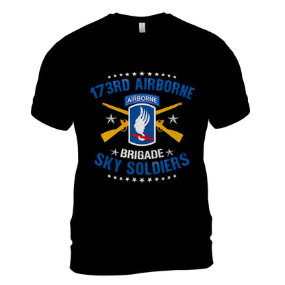 US Army 173rd Airborne Brigade "Sky Soldiers" Classic Unisex T-Shirt Gildan 5000 (Made In US)