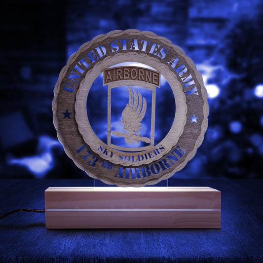 US Army 173rd Airborne Custom Shape Photo Night Light