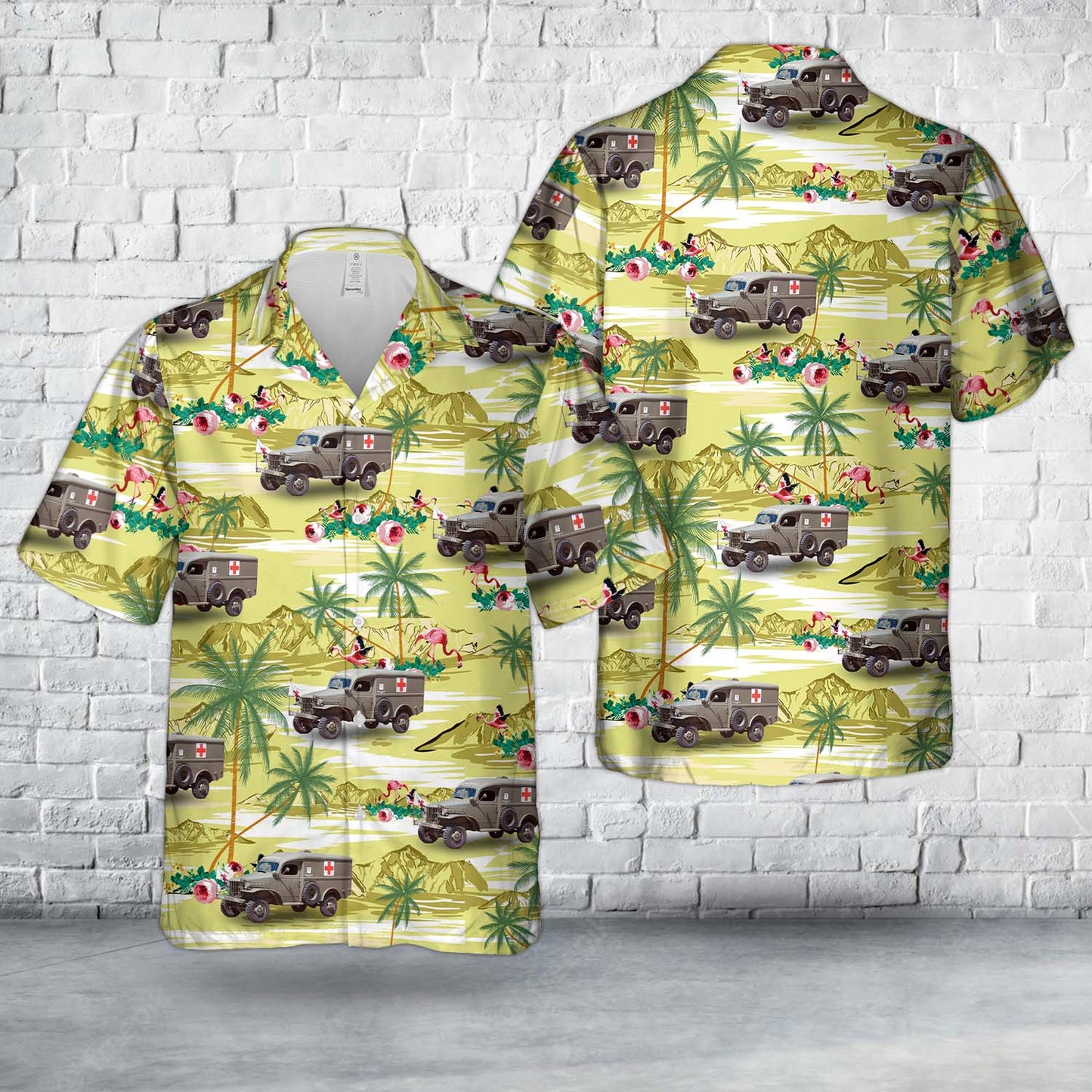 US Army 1941 Dodge WC-18 Ambulance Hawaiian Shirt