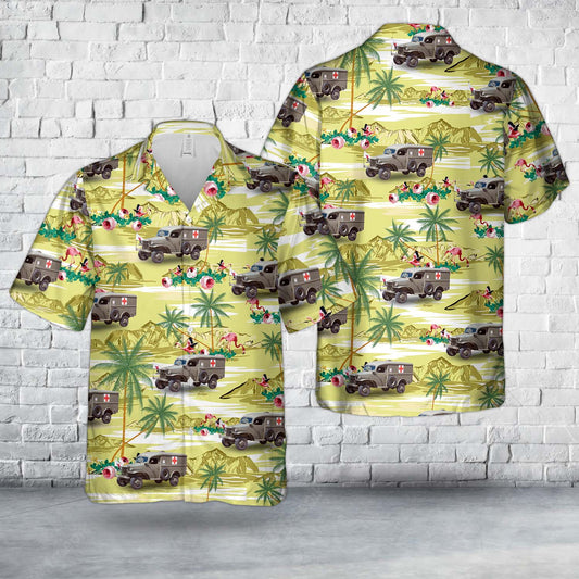US Army 1941 Dodge WC-18 Ambulance Hawaiian Shirt