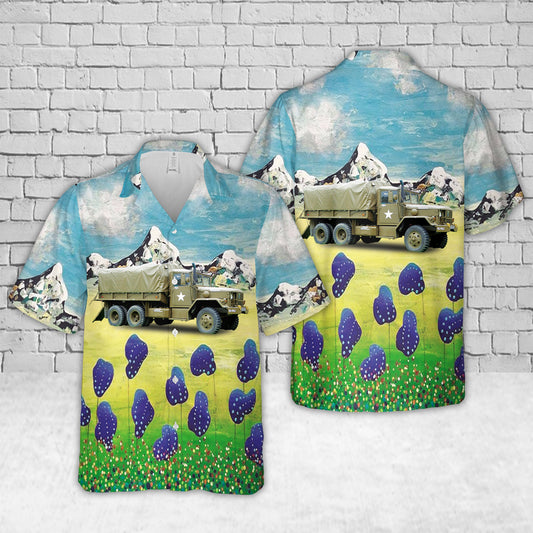 US Army 1958 REO M35 Cargo Truck Hawaiian Shirt