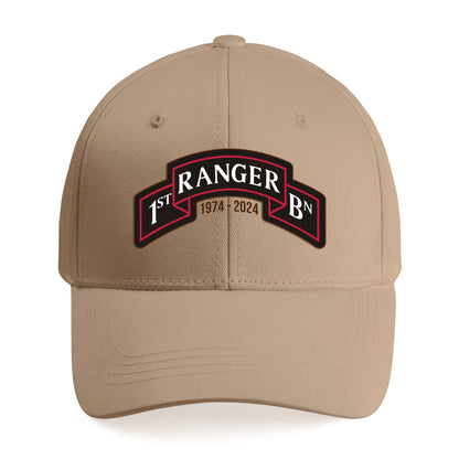 US Army 1st Batt 1st Battalion, 75th Infantry Regiment - 50 Year Anniversary Patch (1974-2024) Embroidered Cap