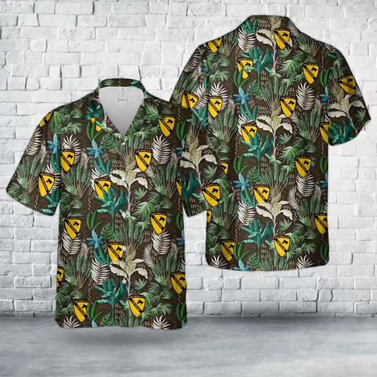 US Army 1st Cavalry Division Patch - Angry Skipper D 2/8 Vietnam Hawaiian Shirt