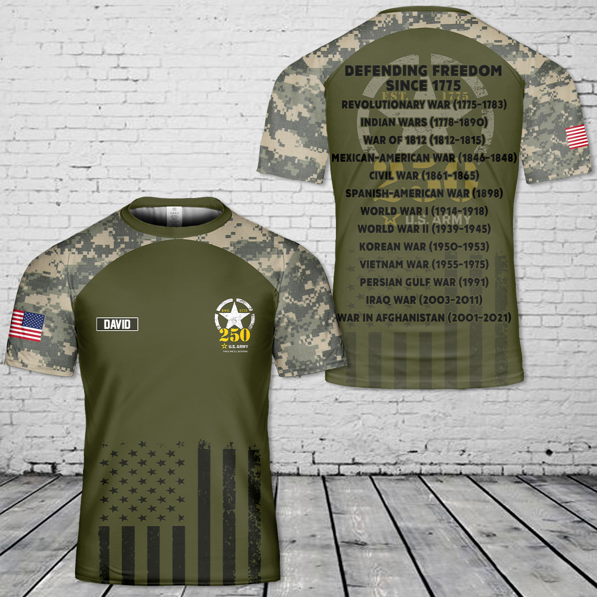 US Army 250th Anniversary 3D T-Shirt