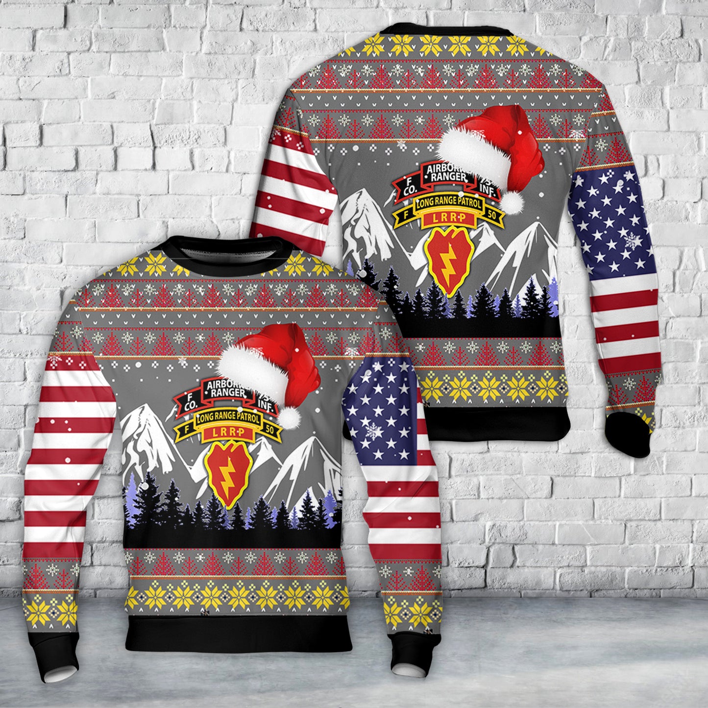 US Army 25th Infantry Ranger Long Range Patrol Christmas Sweater