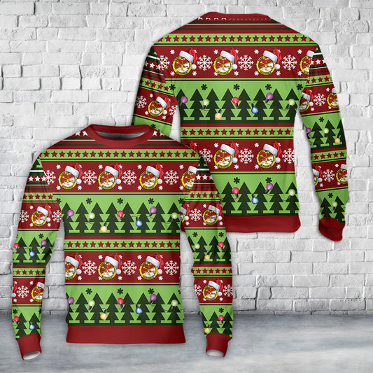 US Army 2d Squadron, 3d Cavalry Regiment Sabre Squadron Christmas AOP Sweater