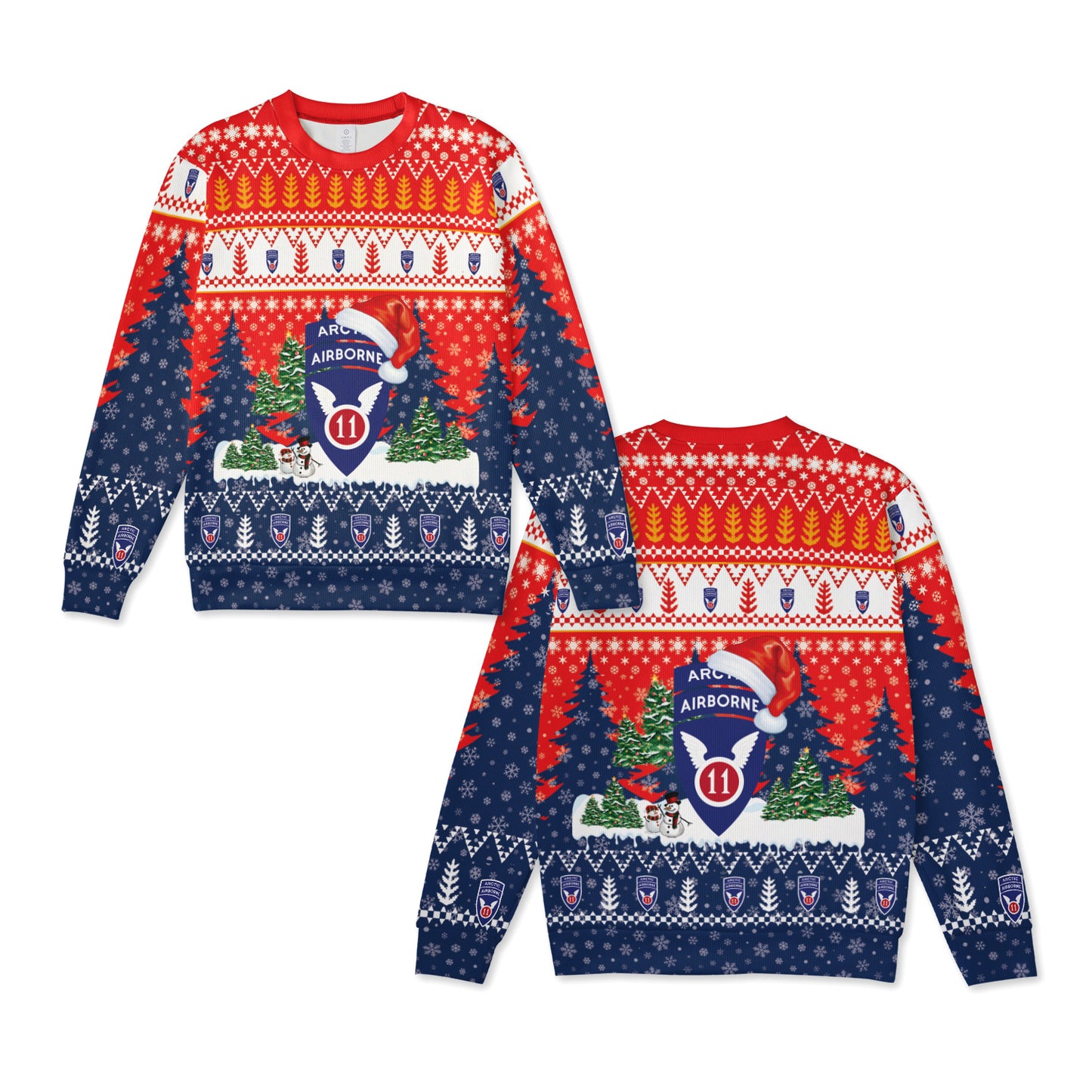 US Army 2nd Infantry Brigade Combat Team (Airborne), 11th Airborne Division Christmas Knitted Sweater