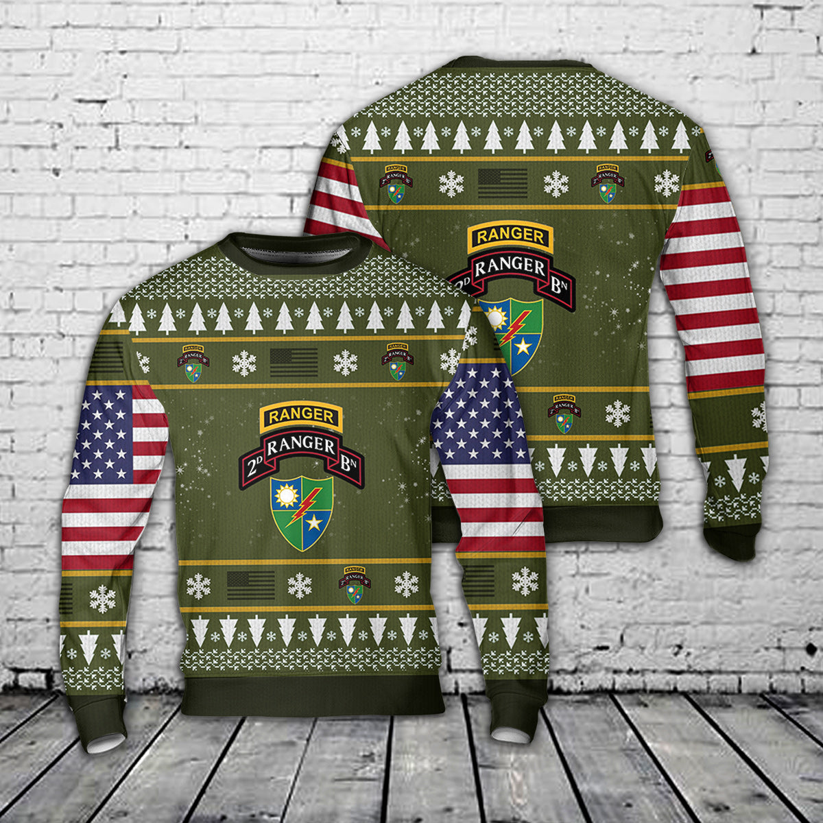 US Army 2nd Ranger Battalion Christmas Sweater