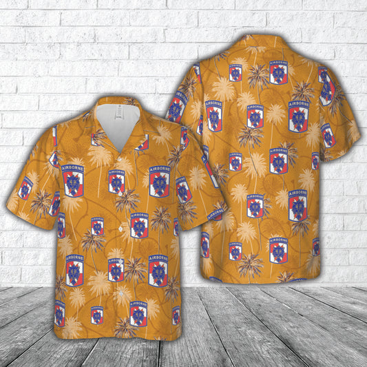 US Army 35th Signal Brigade CSIB with Airborne Tab Hawaiian Shirt