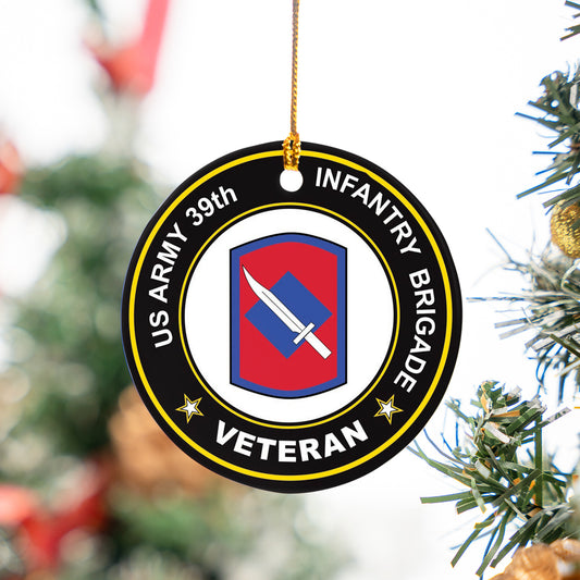 US Army 39th Infantry Brigade Combat Team Veteran Ceramic Ornament
