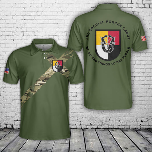 US Army 3rd Special Forces Group 3D Polo Shirt