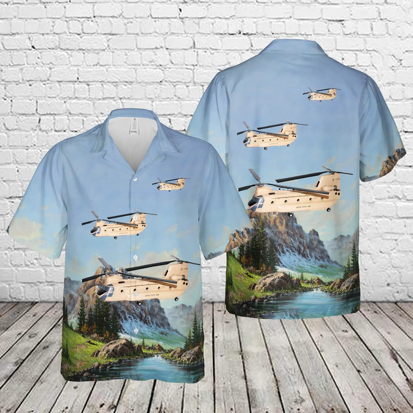 US Army 4th Batt, 123rd Reg, Sugar Bears North CH-47 Hawaiian Shirt