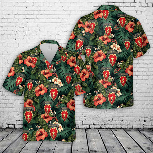 US Army 4th Brigade Combat Team 25th Infantry Division Airborne Hawaiian Shirt