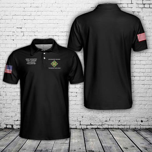 US Army 4th Infantry Division Fort Carson-Colorado Follow Me Polo Shirt
