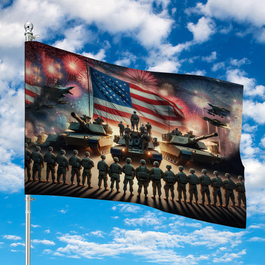 US Army 4th Of July House Flag