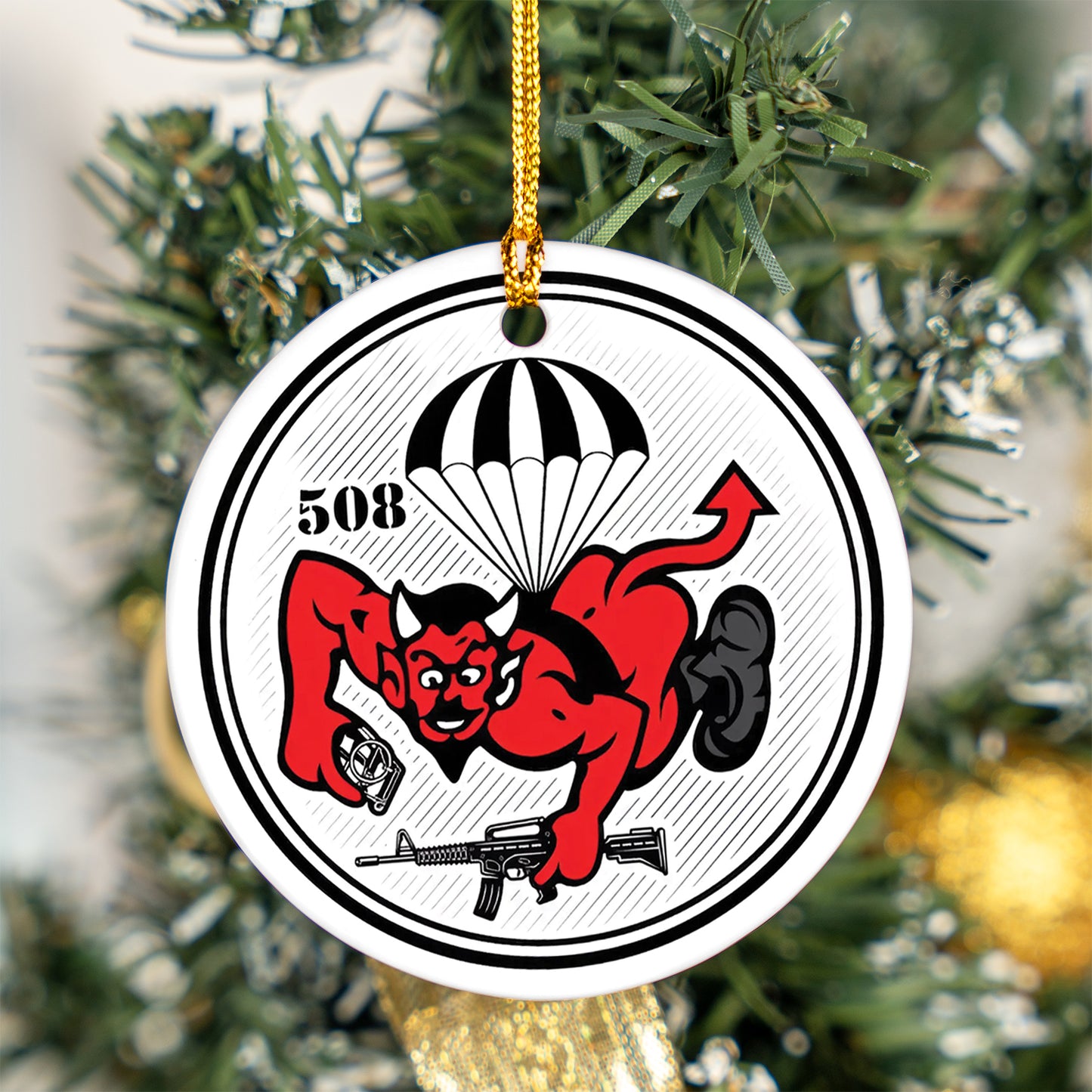 US Army 508th Parachute Infantry Regiment Ceramic Ornament NLSI2410PT11